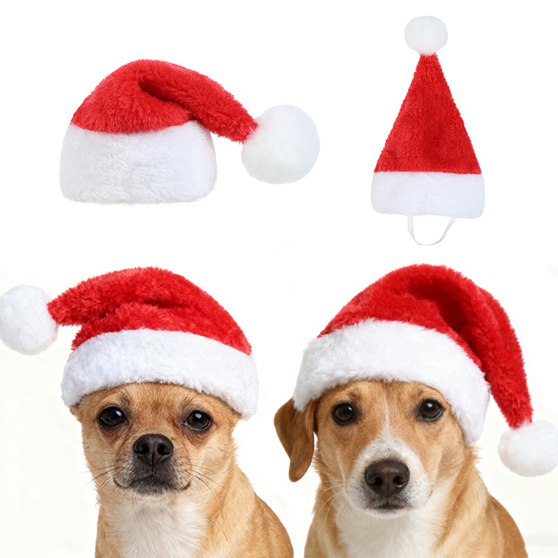 Santa Hat Plush - Рождественская шапка Санты для питомцев, красная