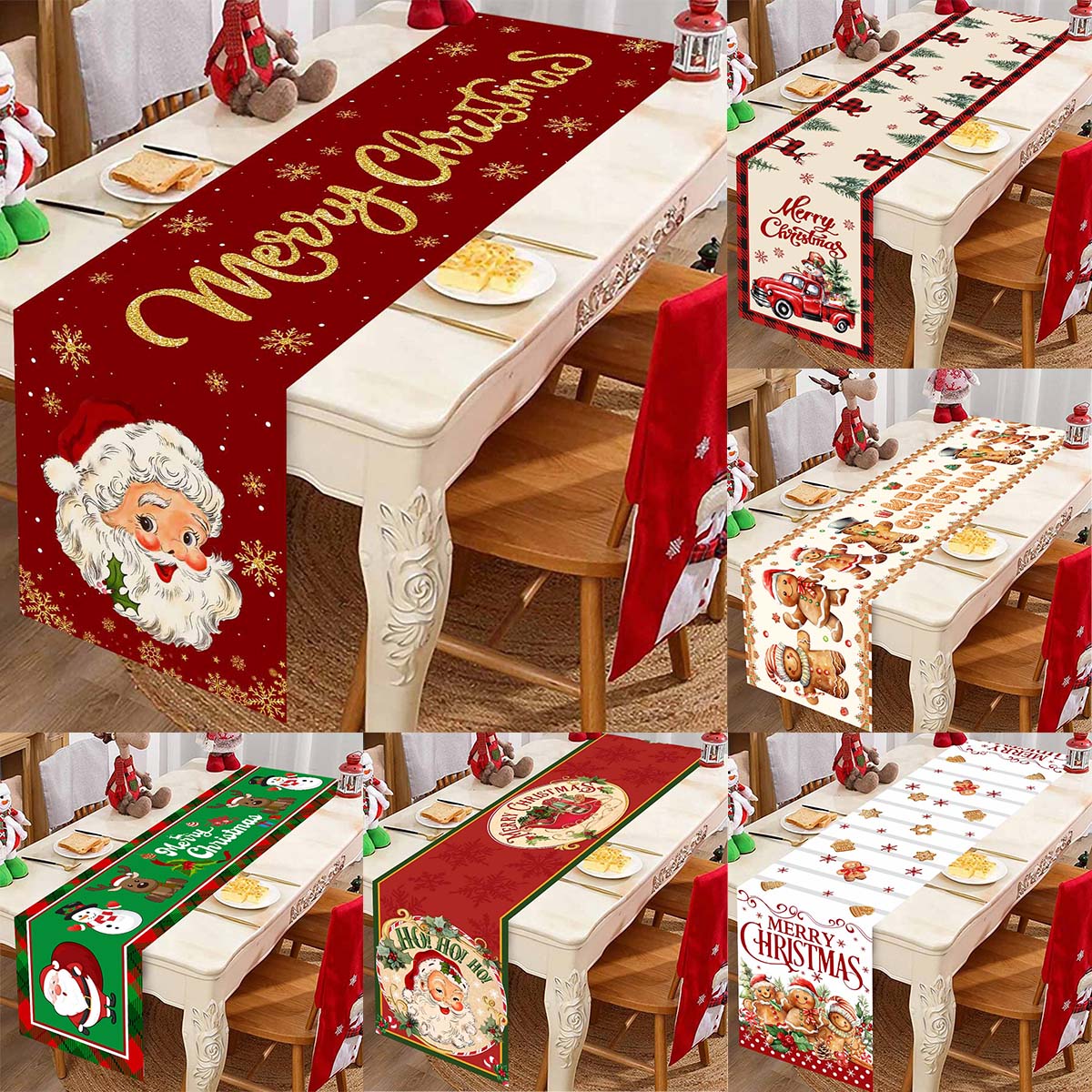 Christmas Table Runner - Рождественский Санта-Клаус, Полиэстеровые скатерти, комод, шарфы,