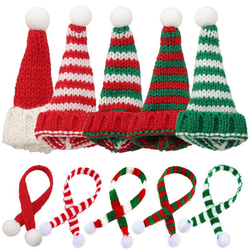Santa Hat Plush - Прекрасный кукольный шарф, шапка, мини-рождественская шапка,