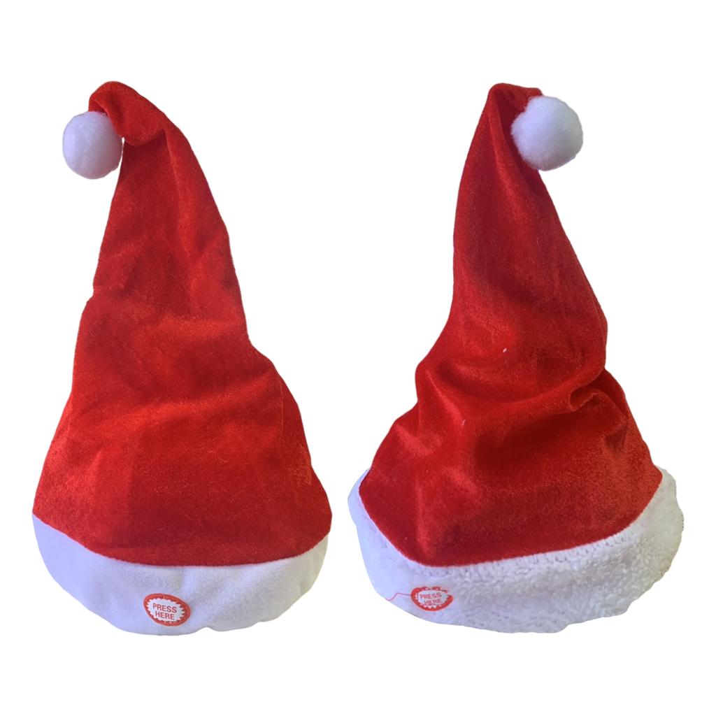Santa Hat Plush - Шапка Танцующая Санта Украшение музыкальные качели