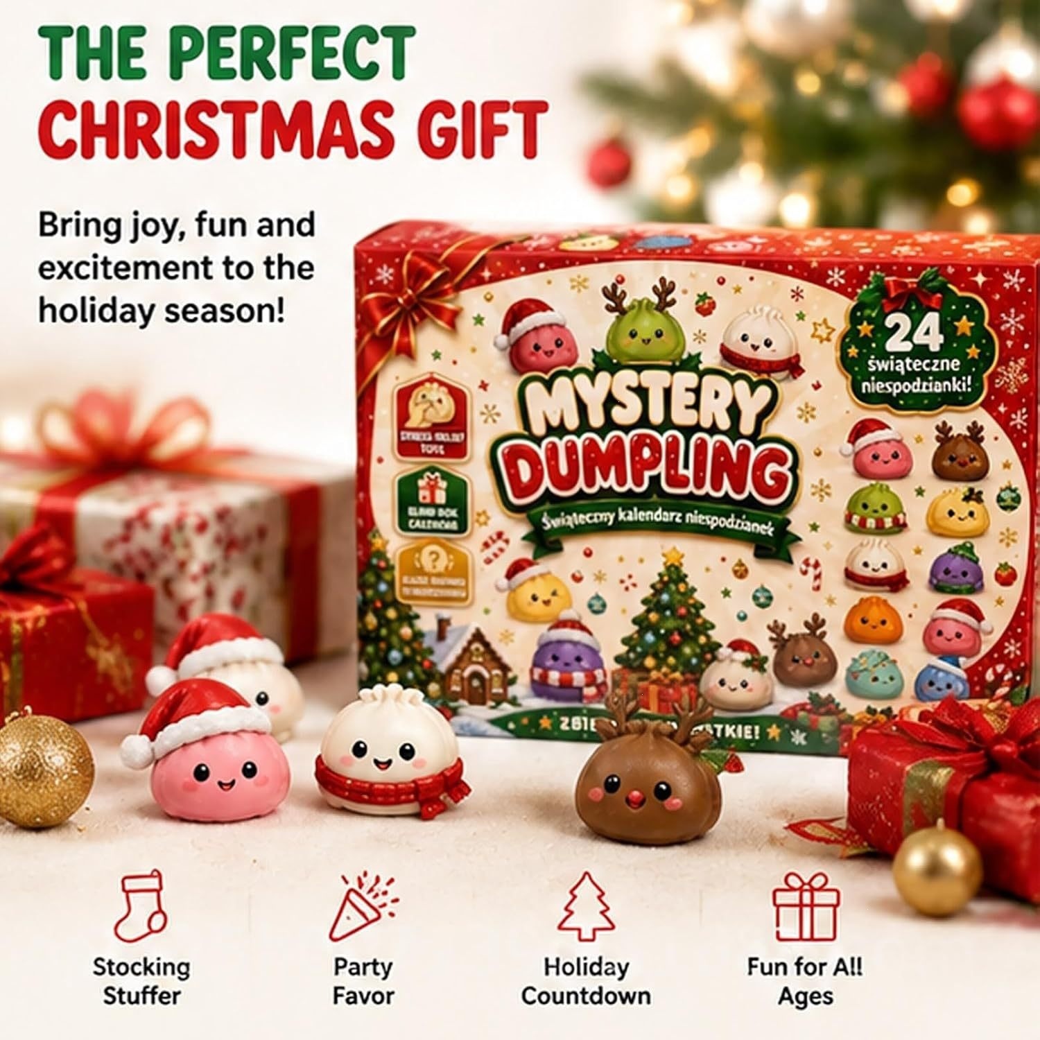 Advent Calendar Gift - Новогодний сюрприз-адвент-календарь 2026, 24 шт. мягких