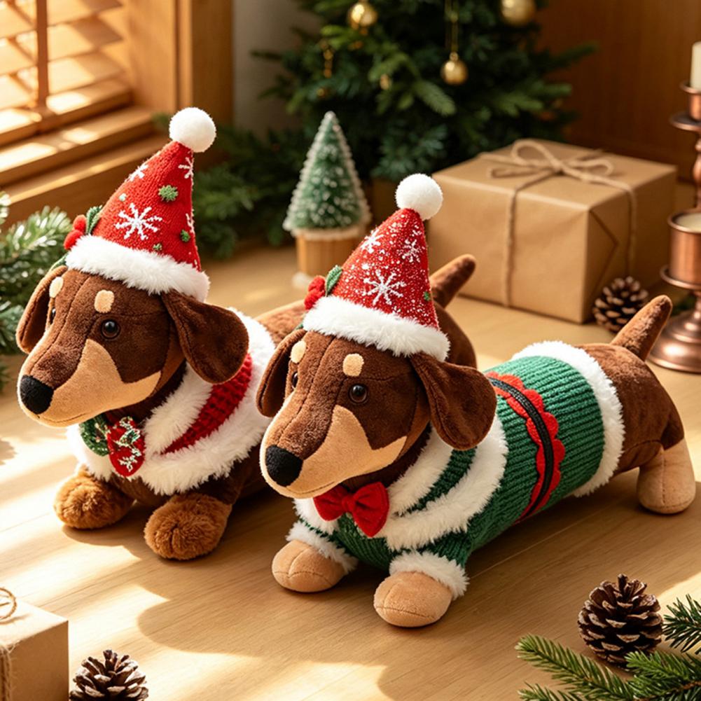 Плюшевая игрушка-такса на Рожд – обзор и цена Santa Hat Plush