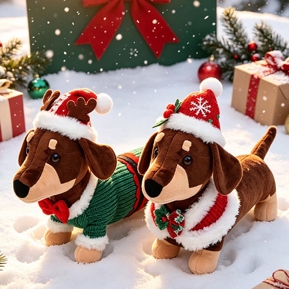 Плюшевая игрушка-такса на Рожд – обзор и цена Santa Hat Plush