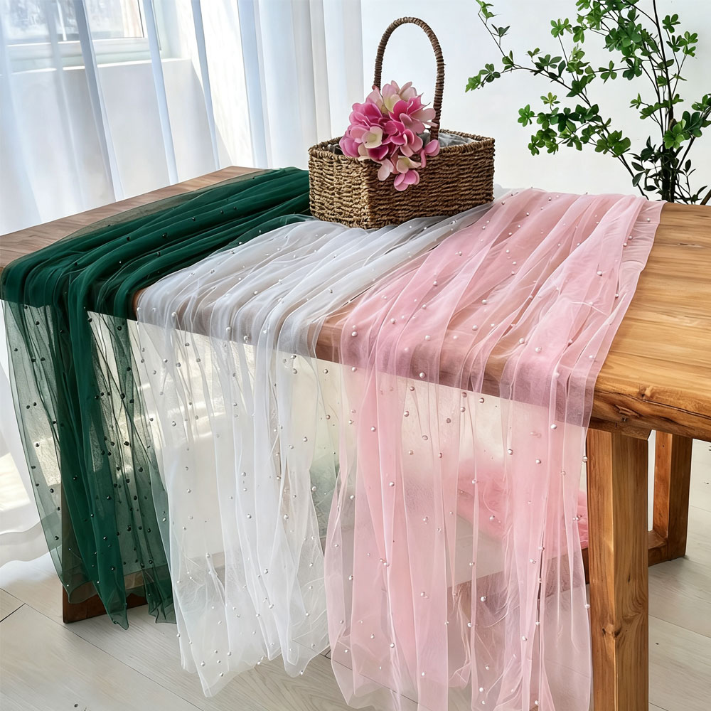 Тюлевая дорожка на стол с жемч – обзор и цена Christmas Table Runner