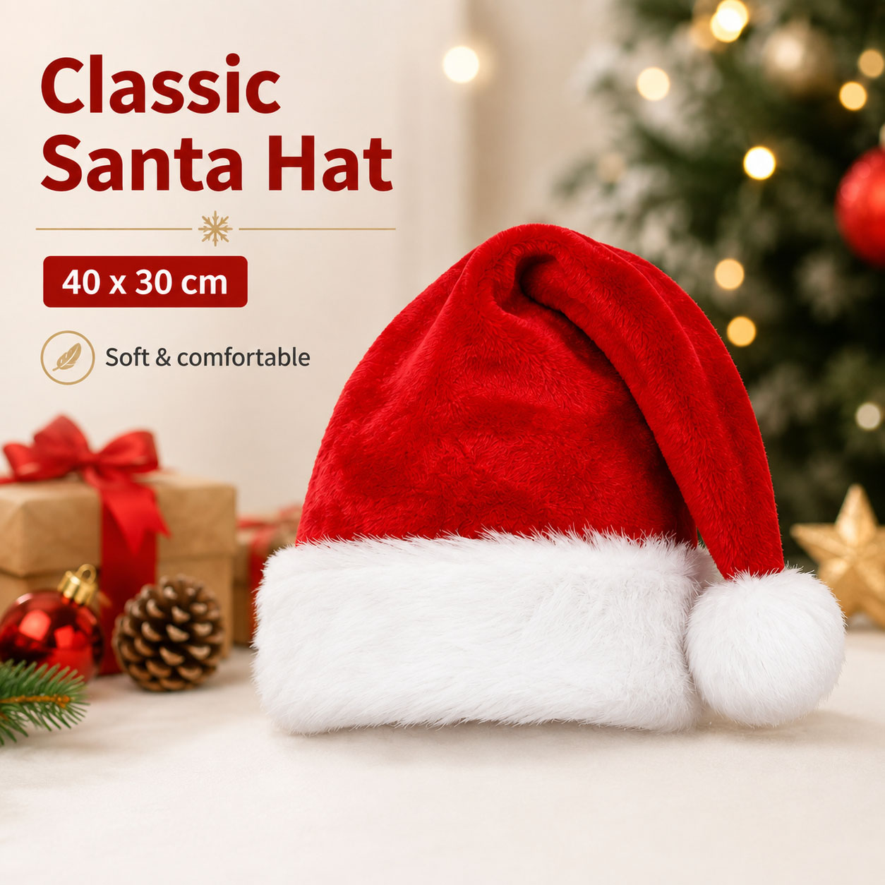 Набор пушистых красных шапок С – обзор и цена Santa Hat Plush